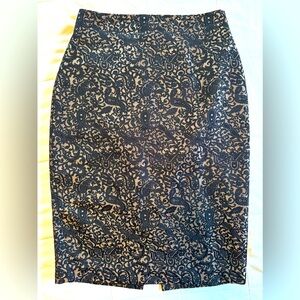 Elegant Black & Gold Lace Patterned Skirt